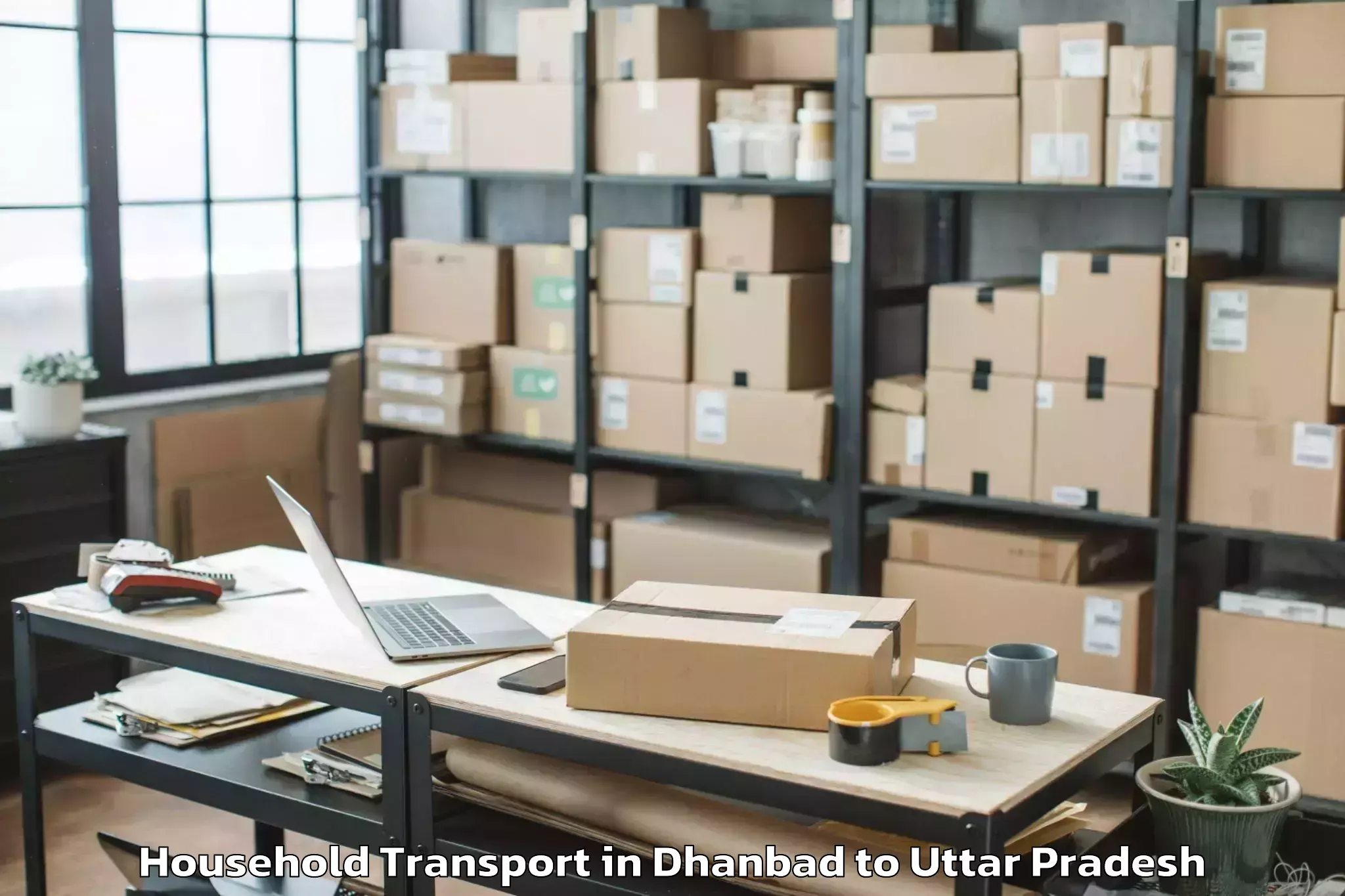 Book Dhanbad to Tindwari Household Transport Online